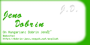 jeno dobrin business card